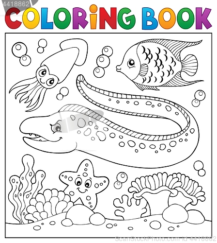 Image of Coloring book sea life theme 3