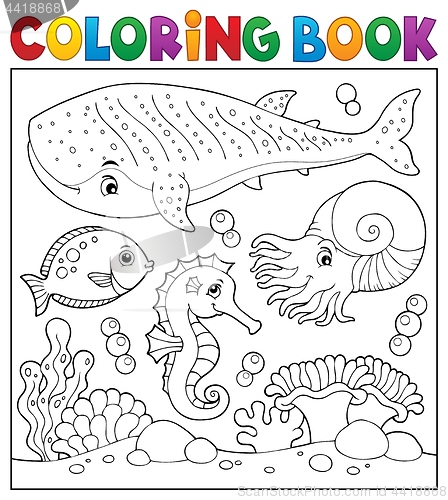 Image of Coloring book sea life theme 2
