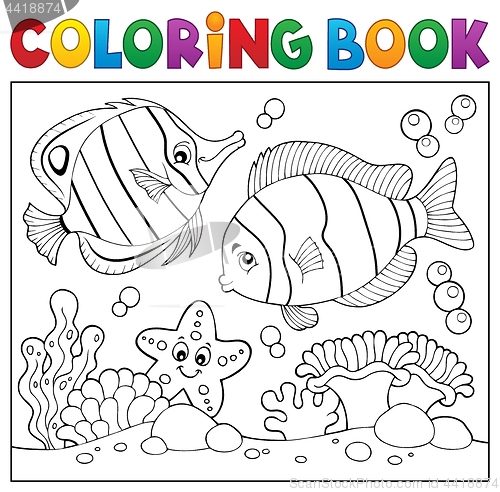 Image of Coloring book sea life theme 4