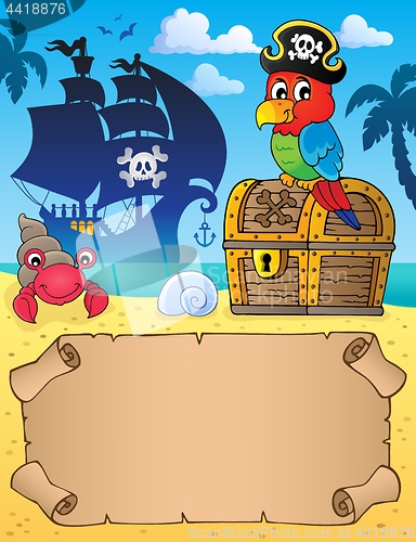 Image of Small parchment with pirate parrot