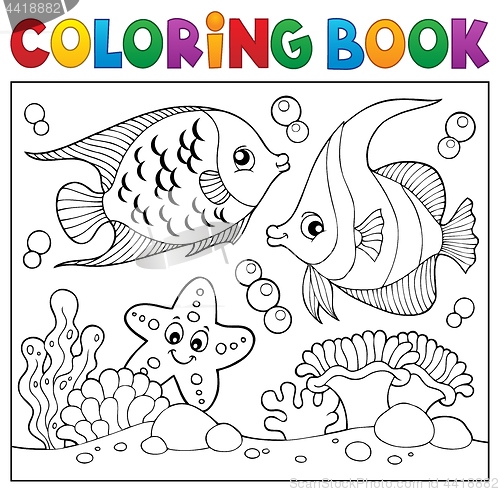 Image of Coloring book sea life theme 6