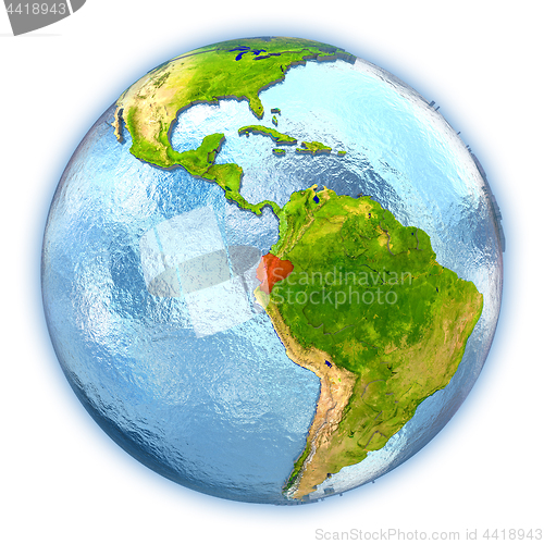 Image of Ecuador on isolated globe