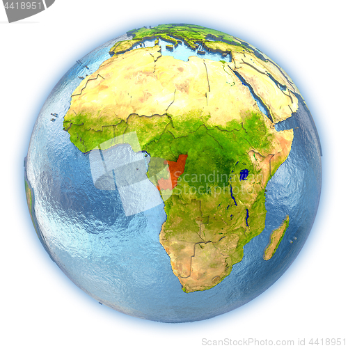 Image of Congo on isolated globe