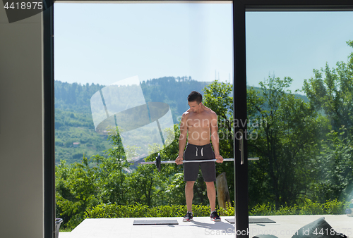 Image of man doing morning exercises