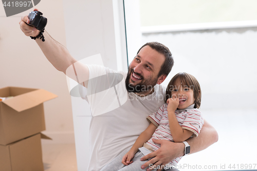 Image of selfie father and son