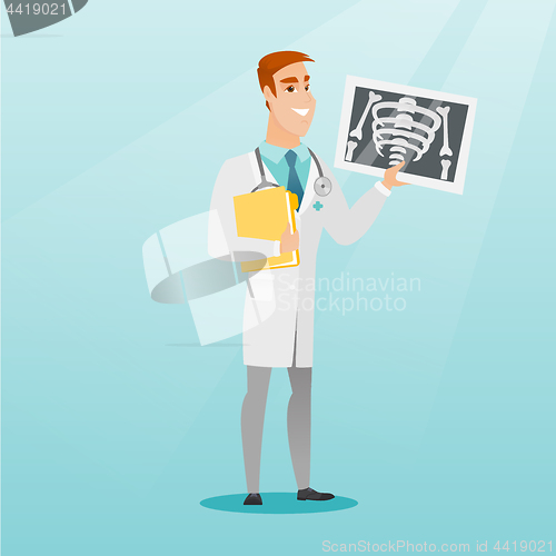 Image of Doctor examining a radiograph vector illustration.