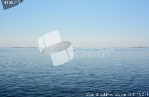 Image of Calm blue waters and clear sky above in the Finnish gulf