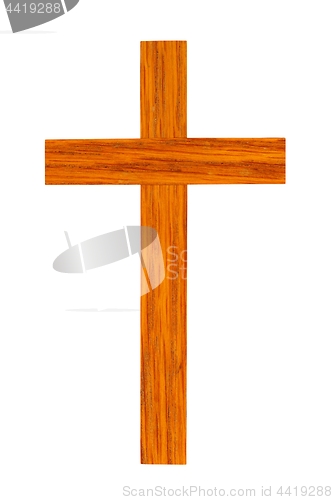 Image of Wooden cross on white