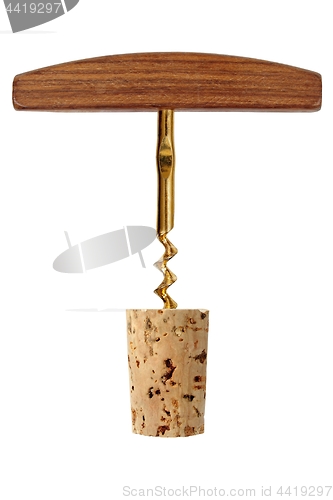 Image of Corkscrew and stopper on white