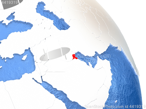 Image of Kuwait on elegant globe
