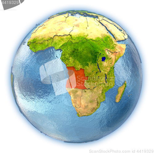 Image of Angola on isolated globe