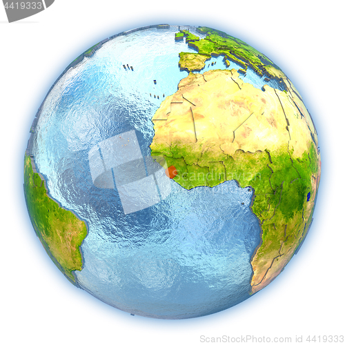 Image of Sierra Leone on isolated globe