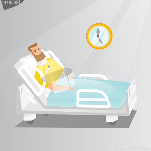 Image of Man with a neck injury vector illustration.
