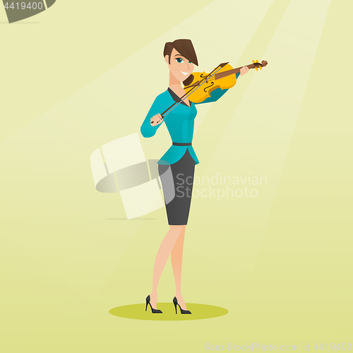 Image of Woman playing the violin vector illustration.