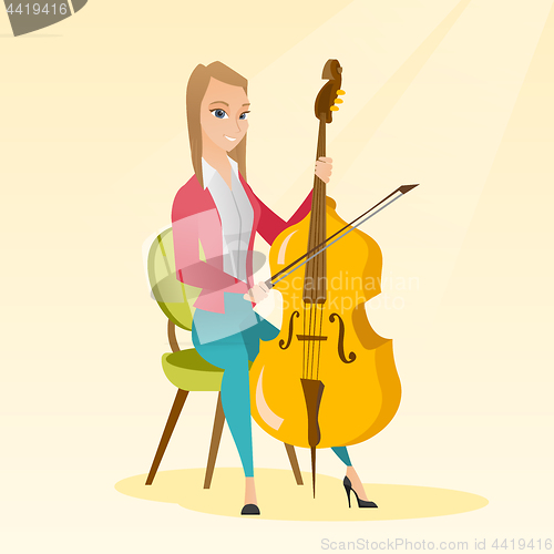 Image of Woman playing the cello vector illustration.