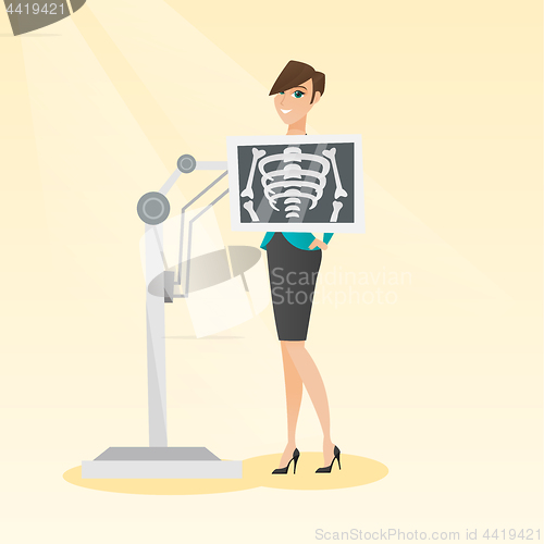 Image of Patient during x ray procedure vector illustration