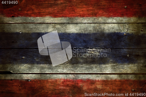 Image of flag of thailand on wood