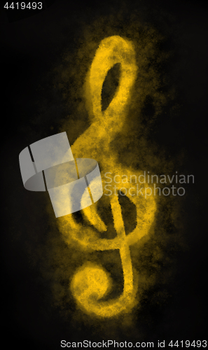 Image of clef on black background