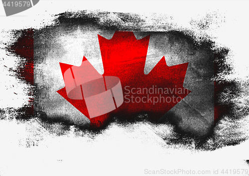 Image of Canada flag painted with brush