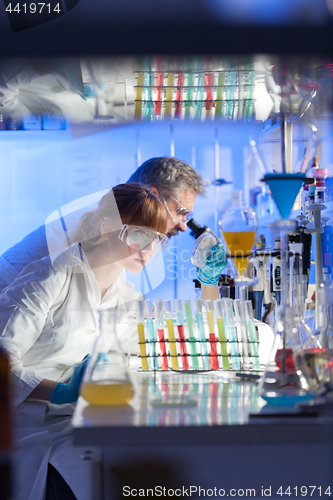 Image of Health care professionals researching in scientific laboratory.