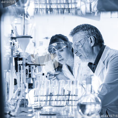 Image of Health care professionals researching in scientific laboratory.