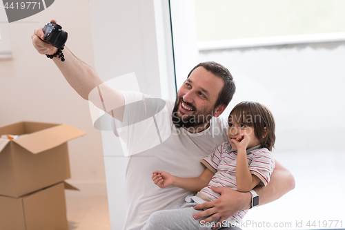 Image of selfie father and son