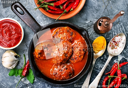 Image of meat balls with sauce