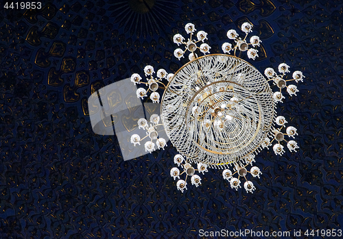 Image of SAMARKAND, UZBEKISTAN - MAY 05, 2014: Chandelier in the Amir Temur mausoleum