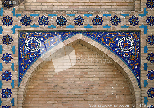 Image of Ornate window niche in the wall, Uzbekistan