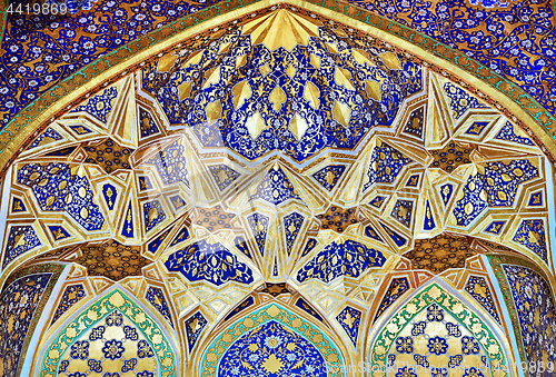 Image of SAMARKAND, UZBEKISTAN - MAY 04, 2014: Interior of Tilya-Kori Madrasah