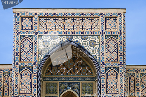Image of Arch portal of a mosque, Uzbekistan