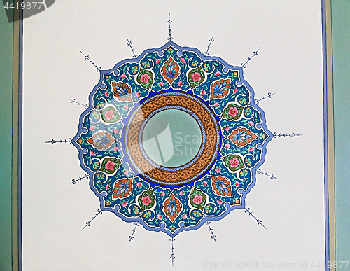 Image of Old Eastern ornament on the ceiling, Uzbekistan