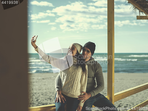 Image of Gorgeous couple taking Selfie picture