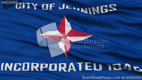 Image of Closeup of Jennings City Flag