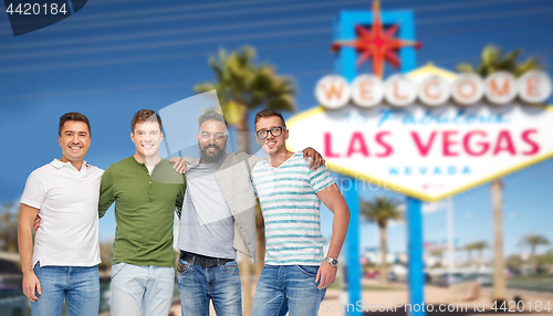 Image of international male friends at las vegas