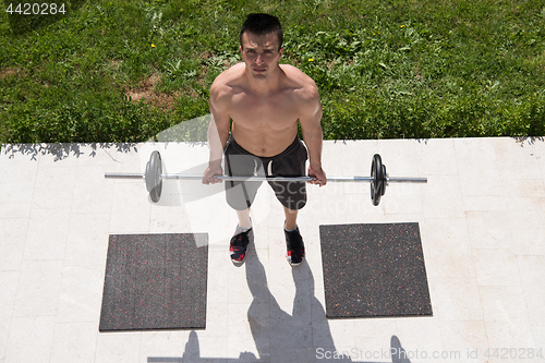 Image of man doing morning exercises