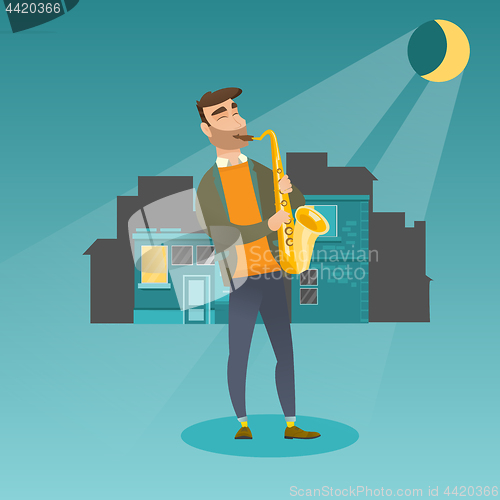 Image of Musician playing the saxophone vector illustration