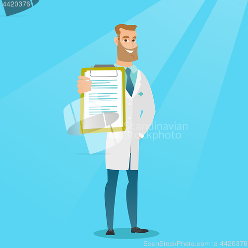 Image of Doctor with a clipboard vector illustration.