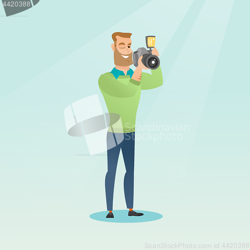 Image of Photographer taking a photo vector illustration.