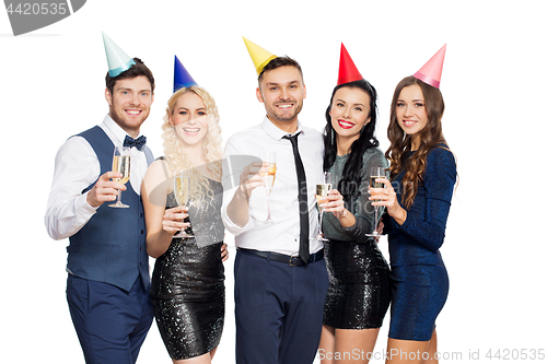 Image of friends with champagne glasses at birthday party