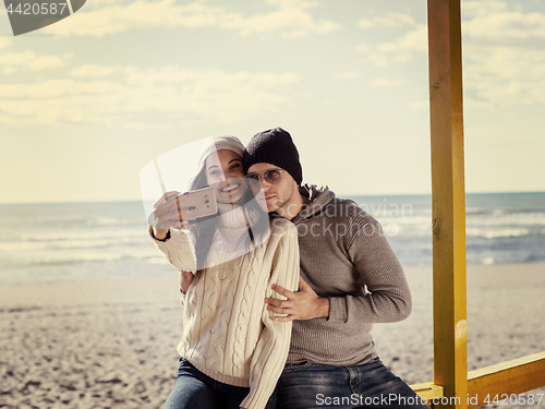 Image of Gorgeous couple taking Selfie picture