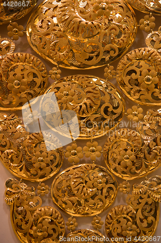 Image of gold jewelry in the shop window