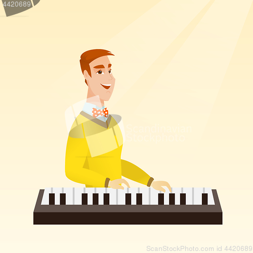 Image of Man playing the piano vector illustration.