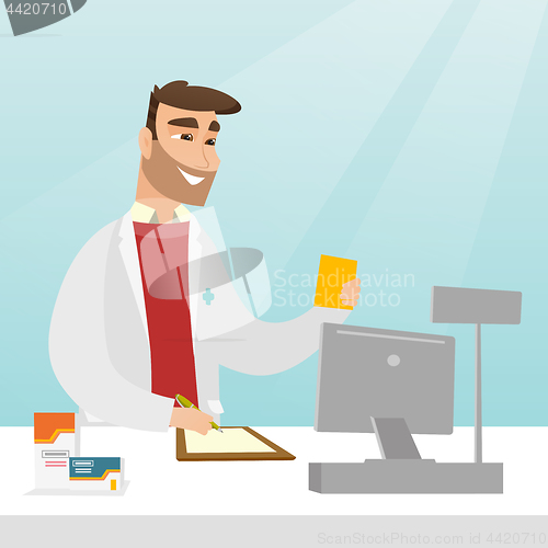 Image of Pharmacist writing a prescription.