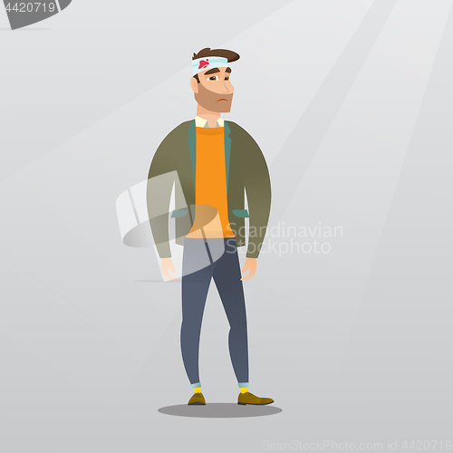 Image of Man with an injured head vector illustration.