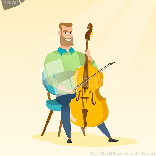 Image of Man playing the cello vector illustration.