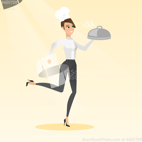 Image of Running chef cook vector illustration.