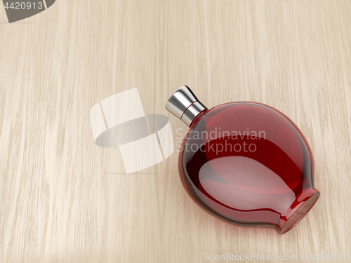 Image of Liqueur bottle on wood background