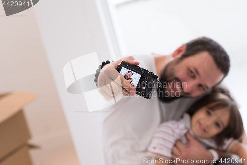 Image of selfie father and son