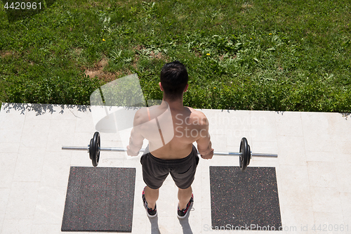 Image of man doing morning exercises